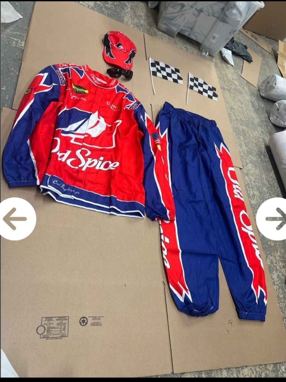Men's Cal Naughton Jr. "Old Spice" racing suit costume
